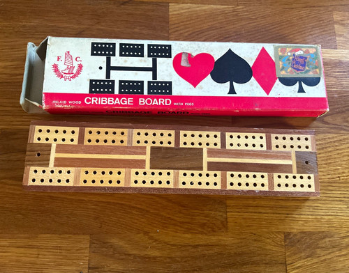 Cribbage board inlaid - f.c.,