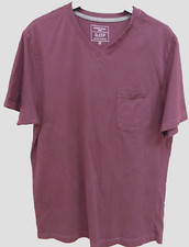 Mens Pyjama Top Size Medium V neck Short Sleeve Pocket Chest 40 ins GOOD CON