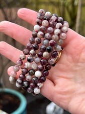 Pink Tourmaline Quartz Crystal Beaded Bracelet 6mm AAA+