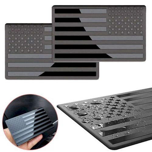 2pcs black usa - flag, sticker