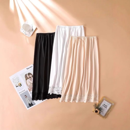 Women lace long petticoat - long,