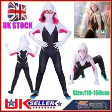 Halloween Kid Into the Spider VerseGwen Stacy Jumpsuit Spiderman Cosplay Costume