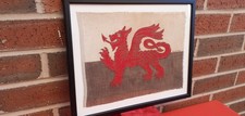 VINTAGE BRITISH MADE FRAMED WALES FLAG