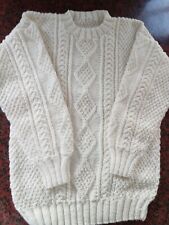 Cream Hand Knitted Aran Style Sweater