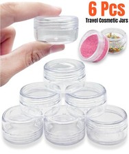6Pcs MINI TRAVEL POTS Small Round Tub Container Sample Jar Cosmetic Storage 20ml