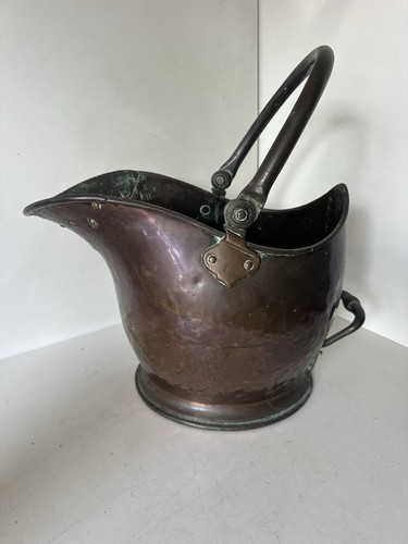 Antique metal coal bucket - antique,