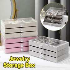 Large Elegant Jewellery Box Storage Organiser 3 Tier Drawer Display Xmas Gift