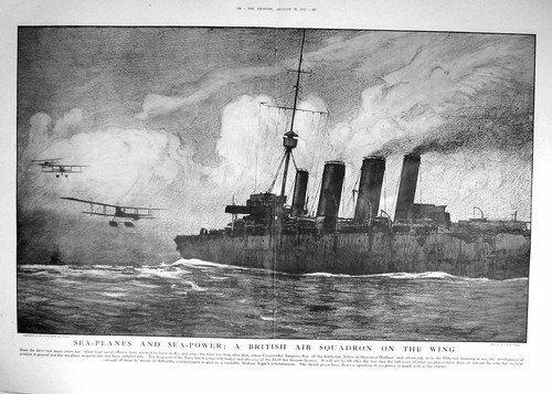 Old 1917 war sea planes - war,