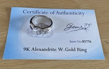 9ct White Gold 4.80g Ring with 13 Alexandrite Stones 