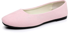 Faux Suede Ballerina Pumps