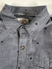 Fat Face Mens Long Sleeved Polka Dot Shirt Size Large Grey Cotton