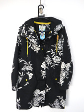 BNWT Joules Ladies Black & White Floral Right As Rain Waterproof Coat - Size 10