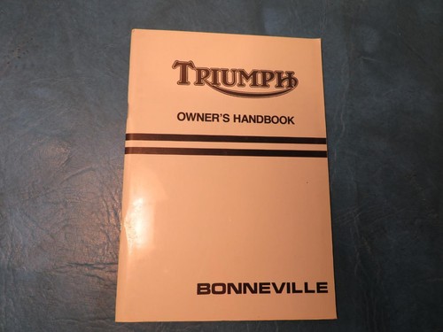 Triumph owner handbook for - owner's,