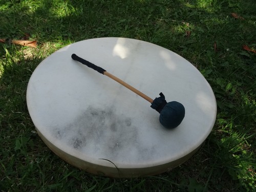 Goat hide round shamanic - goat,