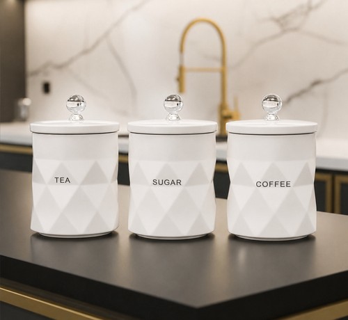 White storage canisters set - white, of