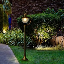 Paravento Artu Outdoor Pathway Bollard Lawn Light E27 Black-With Golden TEKLED