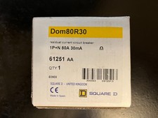 Square D Dom80R30 80A 30mA RCCB/RCD Brand new, boxed