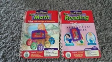 2 x leap pad cartridges and books, leapfrog learning system