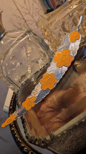 Rare vintage orange enamel - vintage,