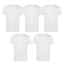 Mens Plain T-Shirt, Casual Short Sleeve 5 Pack Tshirt Cotton Multipack Blank Tee