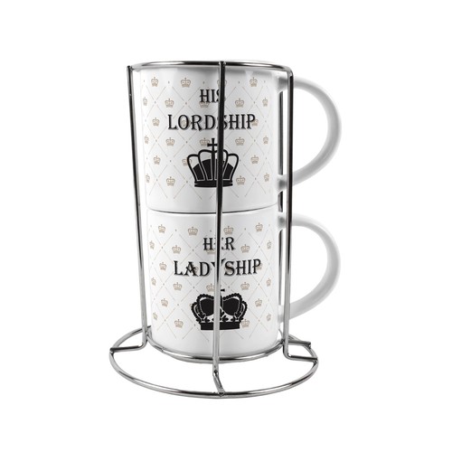 Lord ladyship stacking mugs - &,