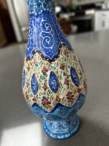Persian minakari enamel vase - persian,