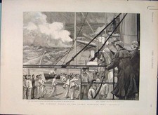Original Old Antique Print