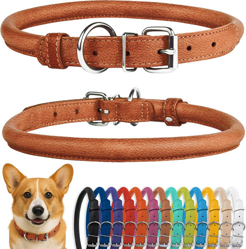 Rolled leather dog - leather,