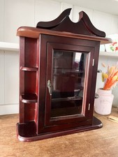 Vintage Wooden Small Glass Door Display Cabinet Hanging or Tabletop