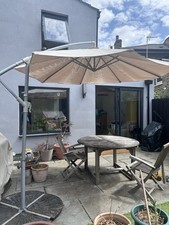 3m Cantilevered Garden Umbrella Parasol with 4 x solid weights base included 