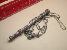 Antique / Victorian Mechanical Silver Pencil With Amethyst Sampson Mordan Design