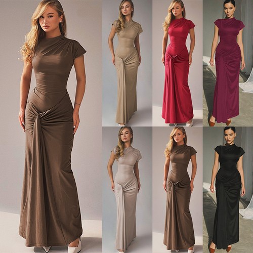 Womens short sleeve dress long - short,
