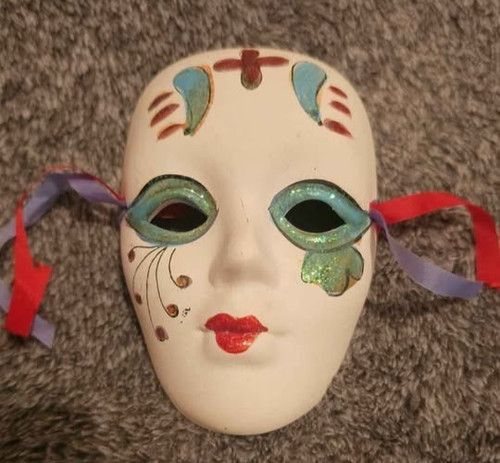 Porcelain decorative mask - mask, .