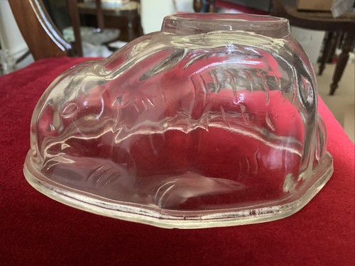Vintage glass rabbit jelly - vintage,