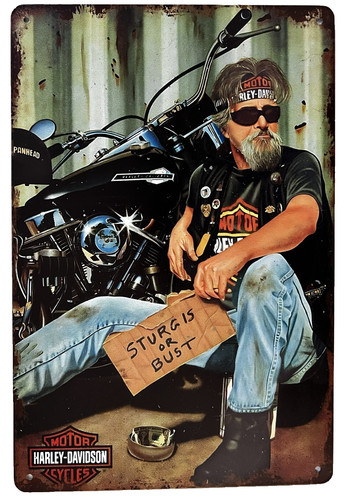 Harley sturgis tin sign - tin,