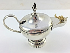 Antique LONDON Solid Silver Aladdin's Lamp Desk Lighter  1895