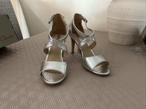 Silver high heeled shoe - shoe., size