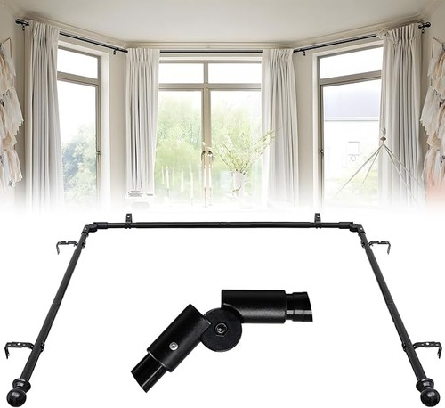 Bay window curtain poles - curtain,