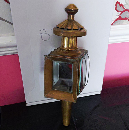Antique brass glass panels - &,
