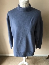 H&M mens small blue roll neck jumper
