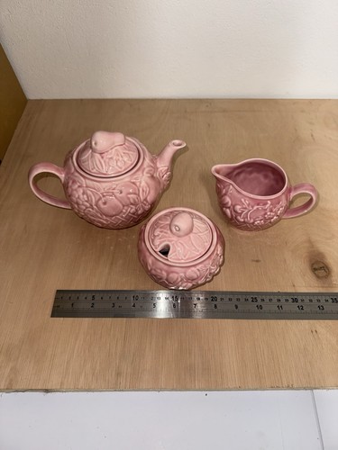 Wade pink glazed floral tea - wade,