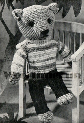 Vintage toy knitting pattern - vintage,