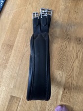 Black Quality English Leather 44 Inch Girth Elastic Ends