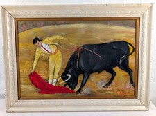 Vintage Large Oil on Board