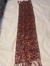 Red and Gold Silk Scarf with