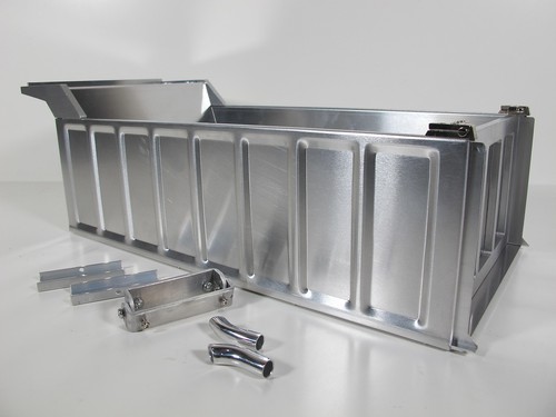 Toy aluminum dump bed tipper - aluminum,