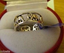 ELEPHANT  HERD RING .925 STERLING SILVER  by Peter Stone. UK SELLER
