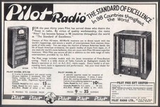 PILOT RADIO - Vintage (NOT Repro) 1939 ADVERTISEMENT. Free Postage