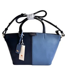 RADLEY Handbag Blue Leather Medium Bag - Dove Road Colourblock - New RRP £219