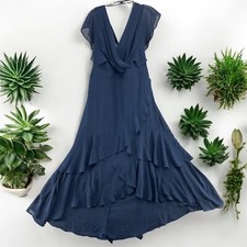 City Chic Womens Flutter Sleeve Long Maxi Dress Size Extra Small XS Blue